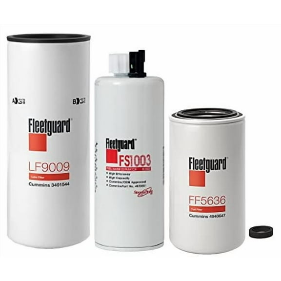 Genuine Fleetguard - Cummins Filtration LF9009 - FS1003 - FF5636 Fleetguard Filters Kit For Cummins
