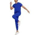 thumbnail image 4 of Scrubs for Men Set 2026 Spring Summer V-Neck Scrub Top & Jogger Scrub Pants Stretch Nursing Workwear Quick Dry Medical Uniform Suits with Multi Pocket for Doctors, Nurses Royal Blue L, 4 of 5