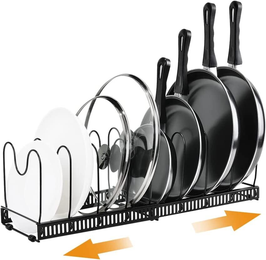 Expandable Pot Organizer Rack, Pot Lid Organizer Pan Holder Rack, Pans