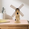 thumbnail image 1 of Raindrops Rustic Resin Windmill Craft Light Brown Desktop Ornament for Home Decoration, 1 of 5