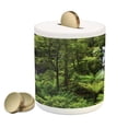 thumbnail image 1 of Rainforest Piggy Bank, Forest Waterfall River Tourist Attraction Tropical Lands Theme Exotic Print, Ceramic Coin Bank Money Box for Cash Saving, 3.6" X 3.2", Green, by Ambesonne, 1 of 4