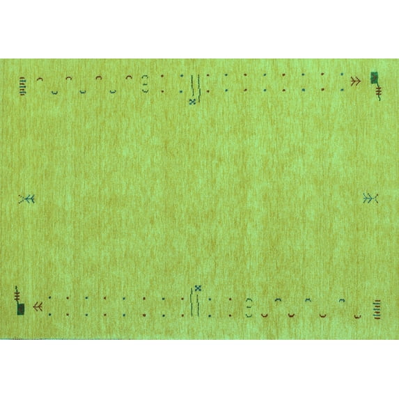 Ahgly Company Machine Washable Indoor Rectangle Abstract Turquoise Blue Contemporary Area Rugs, 5' x 8'