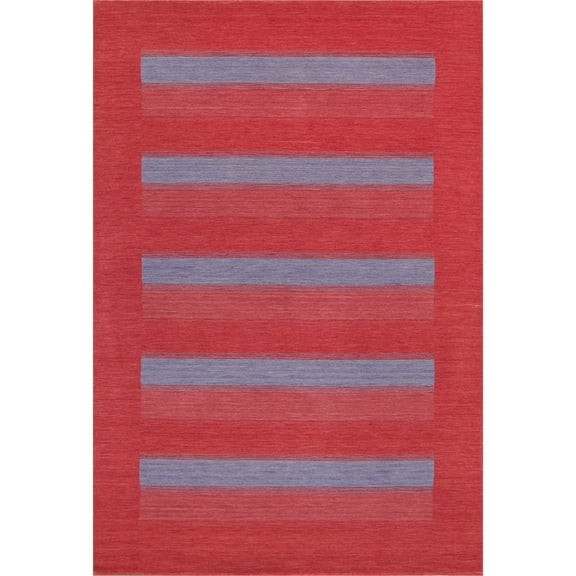 Pasargad Home Gramercy 10' x 14' Hand-Loomed Silk and Wool Red/Blue Rug, For Indoor Space and all Age of Group