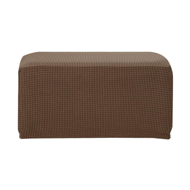 Foot Stool Change Storage Ottoman Padded Footrest Dressing Makeup Stool Seat Cover , Brown