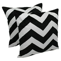 Blazing Needles 20-inch Indian Chevron Velvet Applique Throw Pillow (Set of 2)-Style:Black/Ivory