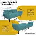 thumbnail image 3 of Convertible Futon Sofa Bed, Linen Sleeper Couch, 75" W Modern 3 Seater Tufted Sofa with Solid Wood Legs and Adjustable Backrests for Small Spaces, Living Room, Bedroom, 3 of 6