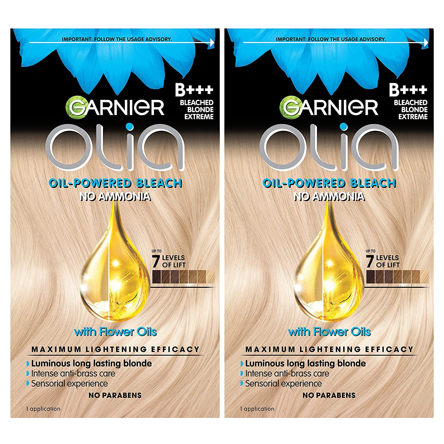 Garnier Hair Color Olia Ammonia-Free Brilliant Color Oil-Rich Permanent Hair Dye, B+++ Bleach Blonde Extreme, 2 Count (Packaging May Vary) - Garnier Hair Color Olia Ammonia-Free Brilliant Color Oil-Rich Permanent Hair Dye, B+++ Bleach Blonde Extreme, 2 Count (Packaging May Vary) -