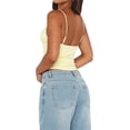 thumbnail image 4 of ZAXARRA Women's Summer Mini Sling Vests Sleeveless Backless Deep V Neck Lace Floral Tops, 4 of 5