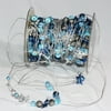 The Ribbon People Blue and Silver Metallic Ribbed Wired Beads Etc X-Colorado 27 Yards