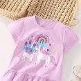 thumbnail image 3 of WIBACKER Girl's T Shirts Short Sleeve Cute Graphic Tees Ruffles Cartoon Unicorn Print Summer Tops, 3 of 7