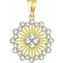 US GOLD 10kt Gold Diamond-Cut Starburst Charm Pendant