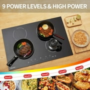 Weceleh 30 Electric Cooktop,4 Burners Built in Ceramic Stove,Electric Stove Top 6400W