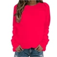 thumbnail image 1 of CEHVOM Mode Femmes Décontracté Manches Longues Col Rond Uni Chandail pour Dames Hauts Blouse Liquidation, 1 of 4