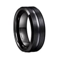 thumbnail image 3 of Classic Men Black Tungsten Carbide 8mm Polished Matte Brushed Finish Center Wedding Band Ring, Size 13, 3 of 5