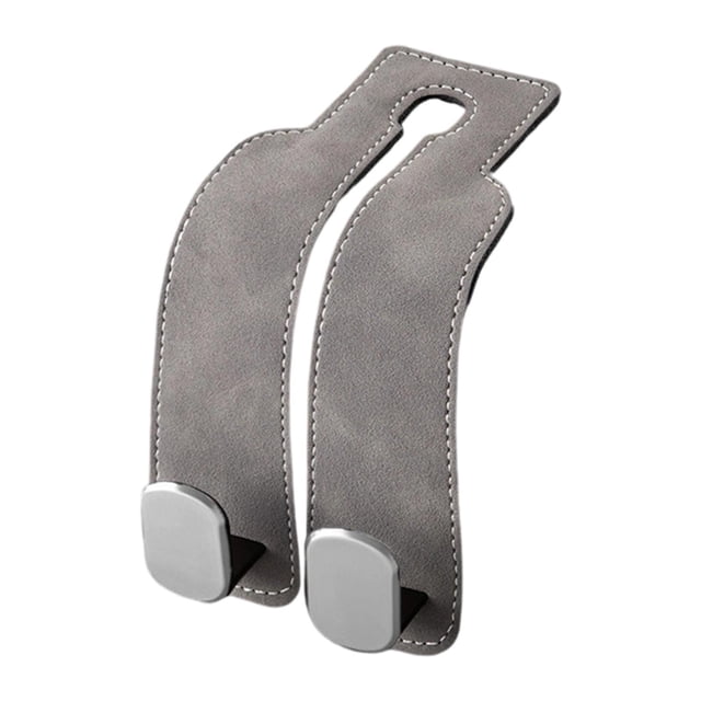 Ganchos para reposacabezas de coche, ganchos para coche, versátiles, resistentes, portátiles, para respaldo de asiento doble gris