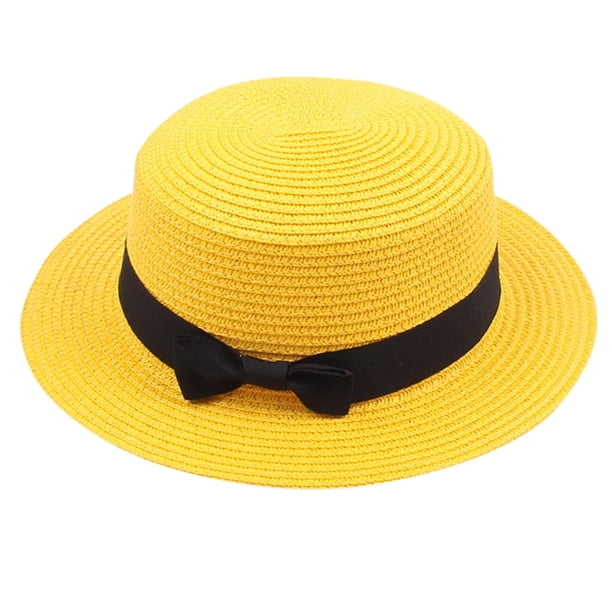 Sombrero de moda Yuehao, sombrero liso de verano para mujer, visera superior, sombrero de playa de paja para el sol