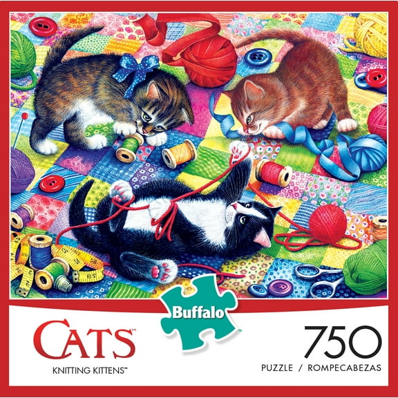 Buffalo Games - Cats Collection - Knitting Kittens - 750 Piece Jigsaw Puzzle
