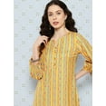 thumbnail image 4 of Janasya Women's Yellow Moss Digital Ethnic Printed Kurta with Balloon Pant, 4 of 7