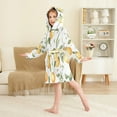 thumbnail image 4 of FORMRS Niños Bathrobe Unisex Hooded Robe Soft Plush Pajamas Sleepwear, Size 7-9T, White Watercolor Oranges, 4 of 7