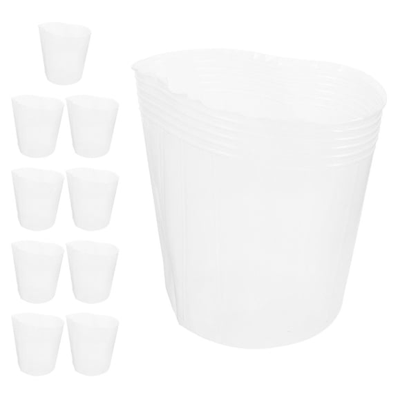 Supvox 10Pcs Plastic Flower Planter Pots Transparent for Indoor and Outdoor Gardening