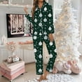 thumbnail image 2 of Nursing Pajama Sets – Button Up Pajamas & Modal Lounge Sets Women's Christmas Christmas Printed Button Pocket Long Sleeve Trousers Home Pajama Set, 2 of 5