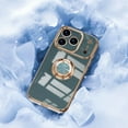 thumbnail image 5 of for iPhone 17 Pro Max Case with Ring Holder, iPhone 17 Pro Max Cover, Kickstand Magnetic Plating Frame TPU Shockproof Anti-Scratch Slim Girls Women Men Case Cover for iPhone 17 Pro Max, Gray, 5 of 5