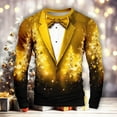 thumbnail image 2 of Stamzod Christmas Oversized Graphic Tshirts for Men Fashion Christmas Printing Crewneck Long Sleeve Shirt Casual Party Shirts for Men Yellow B XXXXL, 2 of 3