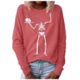 thumbnail image 1 of Sudadera con capucha de Halloween de manga larga informal suelta con estampado de cuello redondo para mujer Pompotops gfhjh3465, 1 of 4