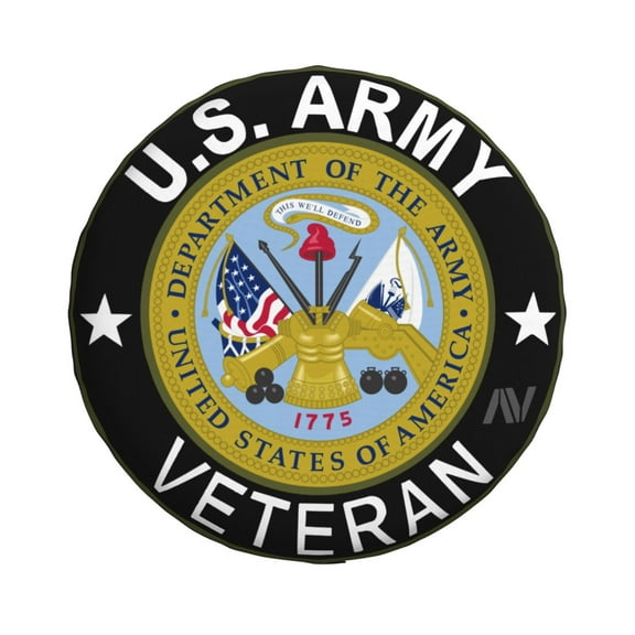 U.S. Army Veteran Spare Tire Cover Windproof and Rainproof Wheel Protection Cover 14 inch