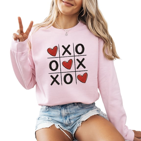 Valentines Day With Love Heart Sweatshirt Women Pullover Love Gift Casual Heart Long Sleeve Graphic Shirts Top