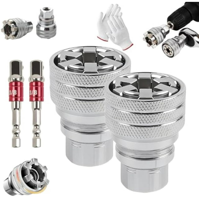 Unassumins Multi-function Universal Socket Wrench Tool - Universal Maintenance Tool, 10-19mm Universal Adjustable Socket Wrench, for 3/8" Drive Ratchet Torque Wrench And Power Drill (1pc*C)