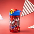 thumbnail image 2 of Zak Designs - Botella de agua para niños de acero inoxidable de Marvel Spider-Man 18/8 de 15,5 oz con tapa abatible con cierre de pajita, taza duradera para deportes o viajes, Spidey and Hi, 2 of 9