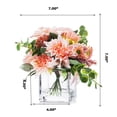 thumbnail image 4 of Enova Home Mixed Artificial Dahlia Flower Arrangement in Cube Glass Vase With Faux Water For Home Office Decoration (Pink), 4 of 4