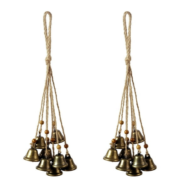 Hanging Witch Bells for Door,2 Pc Door Bell Hanger Christmas Bells for Witchy Home Decor 8 Brass Bells Witchcraft Supplies