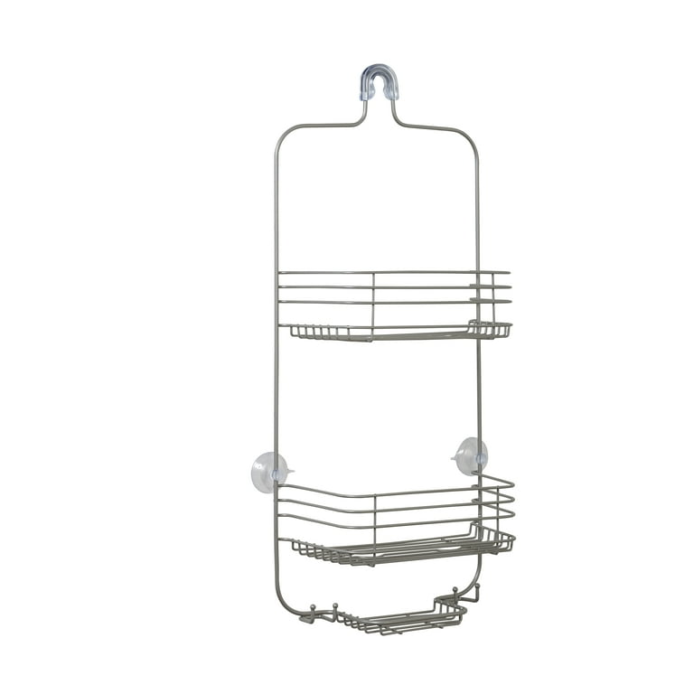 Mainstays Over-the-Shower Caddy, 2 Shelves, Satin Nickel