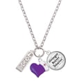 thumbnail image 1 of Delight Jewelry Four Sided ''Love'' with Heart Cutout - Purple Heart Nurse Strong Zoe Necklace, 1 of 4