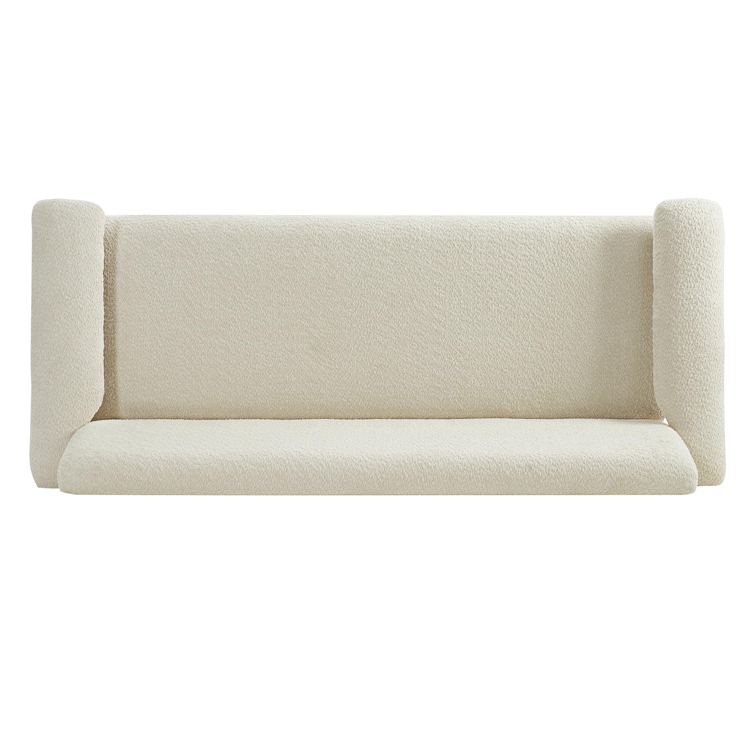 Modern Loveseat Sofa 2 Seater Couch 72.8" with Armrest Pillows, Beige 2-Person Couch for Living Room, Small Space, Berber Fleece Fabric, Rubberwood Frame