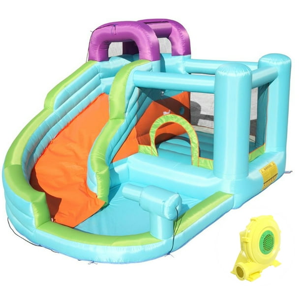 inflatable bounce house and water slide