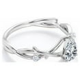 thumbnail image 3 of JeenMata Tree Branch Design Crossover 1 Carat Pear Cut Moissanite Flush Engagement Ring In 18K White Gold Plating Over Silver, 3 of 7