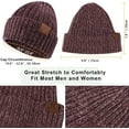 thumbnail image 2 of Womens Winter Knit Warm Hat Beanie+Long Scarf+Touch Screen Gloves Set Skull Caps Neck Scarves for Women Men, 2 of 12