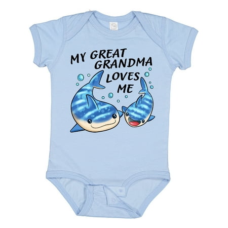 

Inktastic My Great Grandma Loves Me- Whale Shark Gift Baby Boy or Baby Girl Bodysuit