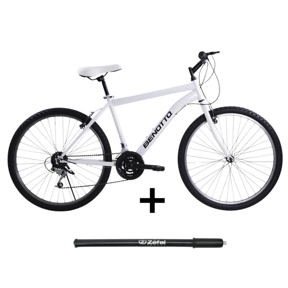 Combo Bicicleta BENOTTO PMO R26 H Blanco con Bomba de Aire