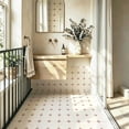 thumbnail image 5 of 10Pcs Minimalist Floral Peel and Stick Floor Tiles， 12x12 Covers 10 Sq. Ft. SelfAdhesive DIY Vinyl Flooring， Removable and Waterproof Sticker for Living Room， Bathroom， Kitchen， Staircase, 5 of 8
