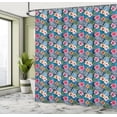 thumbnail image 4 of Ambesonne Tropical Shower Curtain, Colorful Floral Petals, 69"Wx75"L, Night Blue Multicolor, 4 of 4