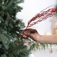 thumbnail image 3 of CaiTeLin Christmas Tree Pick, Glitter Tassel Branch, Wheat Ear Decoration, Floral Spray Accent, Sparkling Tree Trimming for Holiday Decor and Seasonal Displays, Red, 3 of 5