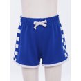 thumbnail image 3 of TiaoBug Kids Girls Cotton Shorts Contrast Color Plaid Cycling Yoga Running Shorts Summer Hot Pants Blue 150, 3 of 7