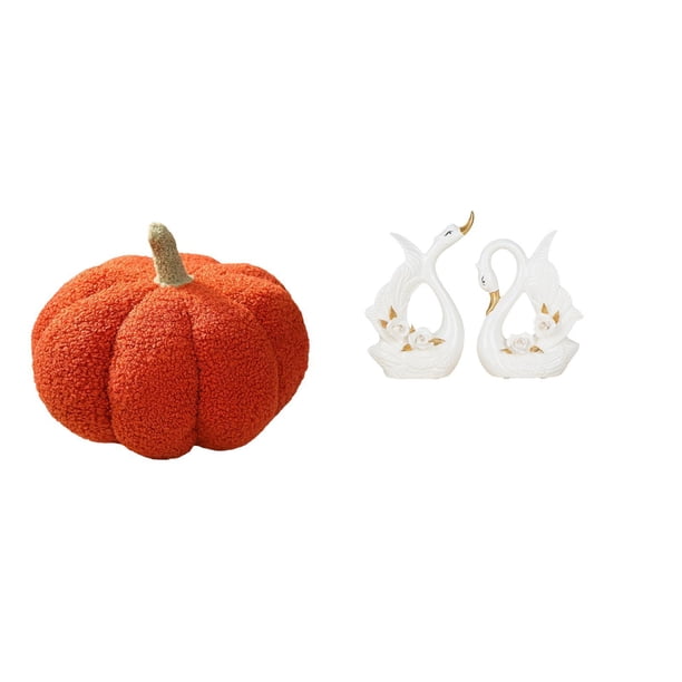 Almohadas de calabaza de Halloween,Almohadas de calabaza de Halloween Decoración del hogar Suave,Cojines de calabaza para Halloween,peluches,sofá,Estatuas de cisnes,Estatua de cisne de
