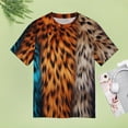 thumbnail image 4 of Leopard Print Pattern Womens Tops Women's Fashion Casual Short Sleeve Flower Print Round Neck Pullover Top Blouse, 4 of 6