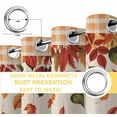 thumbnail image 4 of Fsddascl Orange Pumpkin Fall Blackout Curtains for Bedroom/Living Room, Thermal Insulated Kitchen Curtains, Thanksgiving Plaid Botanical Floral Rustic Grommet Darkening Window Treatment 52"x63"x2, 4 of 6