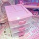 thumbnail image 4 of Encantadora caja de almacenamiento de recepción con cajones de recepción de escritorio de tres niveles, lazo rosa Adepaton CZMR-ZC258, 4 of 5